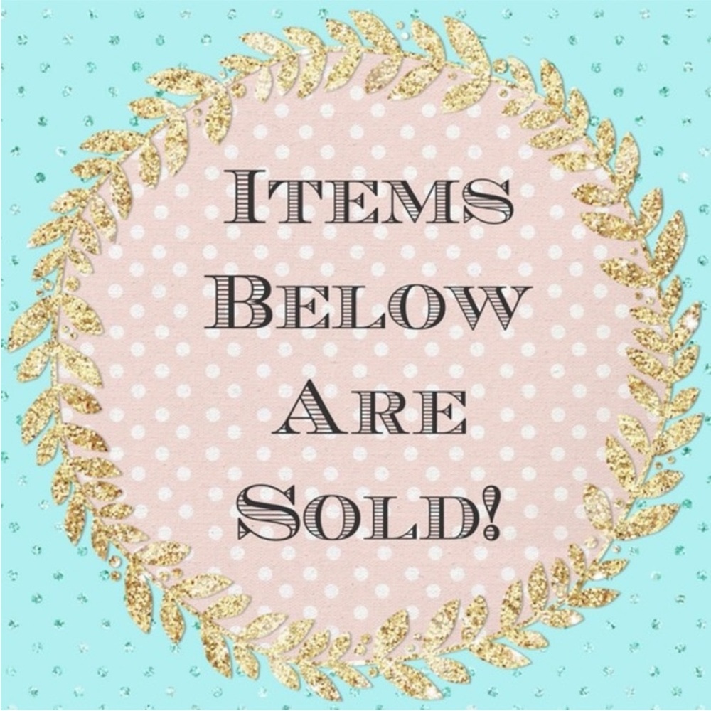 Elegant Polka Dot 'Items Below Are Sold' Sign with Gold Wreath Border